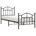 METALOWA RAMA ŁÓŻKA CZARNA 90X200CM Z WEZGŁOWIEM I ZANÓŻKIEM