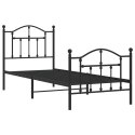 METALOWA RAMA ŁÓŻKA CZARNA 90X200CM Z WEZGŁOWIEM I ZANÓŻKIEM