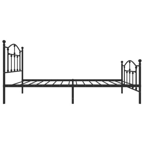METALOWA RAMA ŁÓŻKA CZARNA 90X200CM Z WEZGŁOWIEM I ZANÓŻKIEM