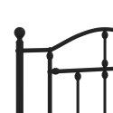 METALOWA RAMA ŁÓŻKA CZARNA 90X200CM Z WEZGŁOWIEM I ZANÓŻKIEM