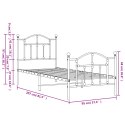 METALOWA RAMA ŁÓŻKA CZARNA 90X200CM Z WEZGŁOWIEM I ZANÓŻKIEM