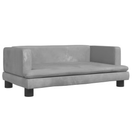 SOFA DLA DZIECI JASNOSZARA 80X45X30CM AKSAMIT