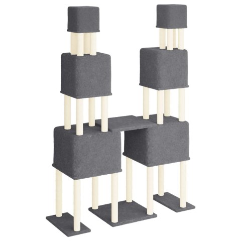 DRAPAK DLA KOTA Z SIZALOWYMI SŁUPKAMI CIEMNOSZARY 199CM