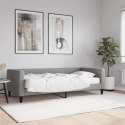 SOFA Z MATERACEM DO SPANIA JASNOSZARA 90X200CM TKANINA