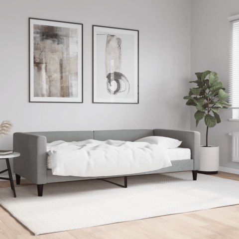 SOFA Z MATERACEM DO SPANIA JASNOSZARA 90X200CM TKANINA