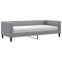 SOFA Z MATERACEM DO SPANIA JASNOSZARA 90X200CM TKANINA