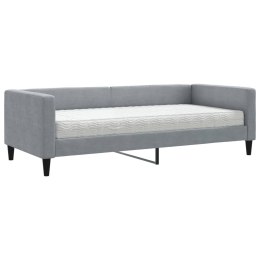 SOFA Z MATERACEM DO SPANIA JASNOSZARA 90X200CM TKANINA