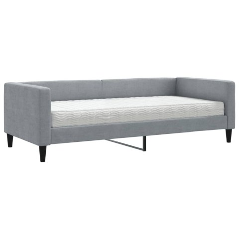 SOFA Z MATERACEM DO SPANIA JASNOSZARA 90X200CM TKANINA