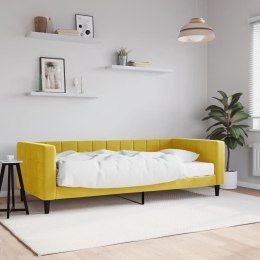 SOFA Z MATERACEM DO SPANIA, ŻÓŁTA, 90X200 CM, AKSAMIT