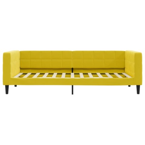 SOFA Z MATERACEM DO SPANIA, ŻÓŁTA, 90X200 CM, AKSAMIT