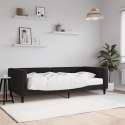 SOFA Z MATERACEM DO SPANIA CZARNA 90X200CM AKSAMIT