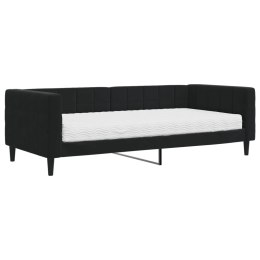 SOFA Z MATERACEM DO SPANIA CZARNA 90X200CM AKSAMIT