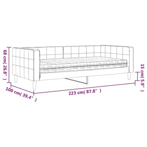 SOFA Z MATERACEM DO SPANIA CZARNA 90X200CM AKSAMIT
