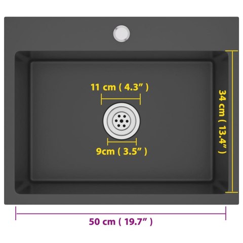 RĘCZNIE ROBIONY ZLEW KUCHENNY CZARNY STAL NIERDZEWNA