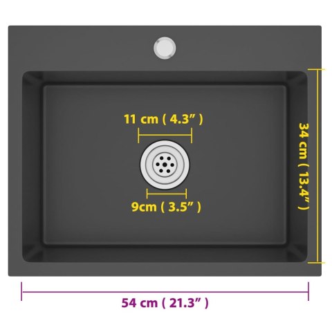 RĘCZNIE ROBIONY ZLEW KUCHENNY CZARNY STAL NIERDZEWNA