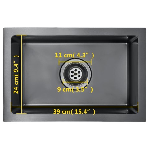 RĘCZNIE ROBIONY ZLEW KUCHENNY SITKO CZARNY STAL NIERDZEWNA