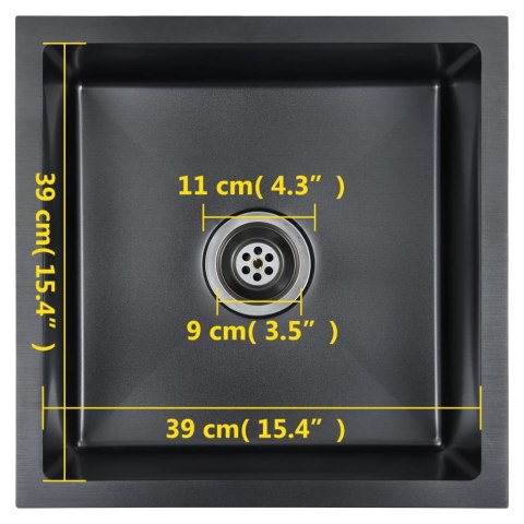 RĘCZNIE ROBIONY ZLEW KUCHENNY SITKO CZARNY STAL NIERDZEWNA