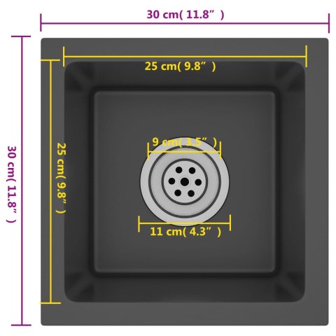 RĘCZNIE ROBIONY ZLEWOZMYWAK CZARNY STAL NIERDZEWNA