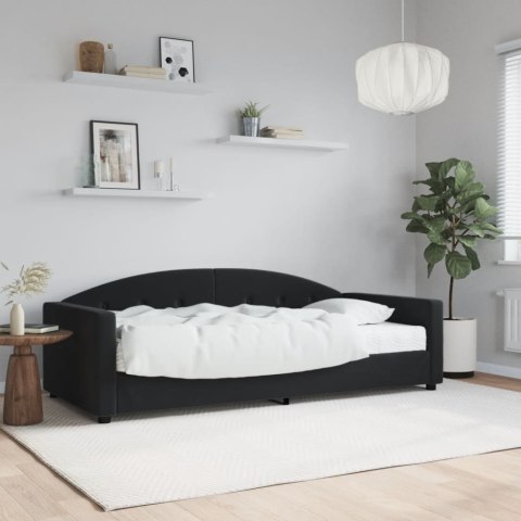 SOFA Z MATERACEM DO SPANIA CZARNA 90X200CM AKSAMIT