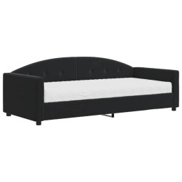 SOFA Z MATERACEM DO SPANIA CZARNA 90X200CM AKSAMIT