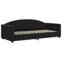 SOFA Z MATERACEM DO SPANIA CZARNA 90X200CM AKSAMIT