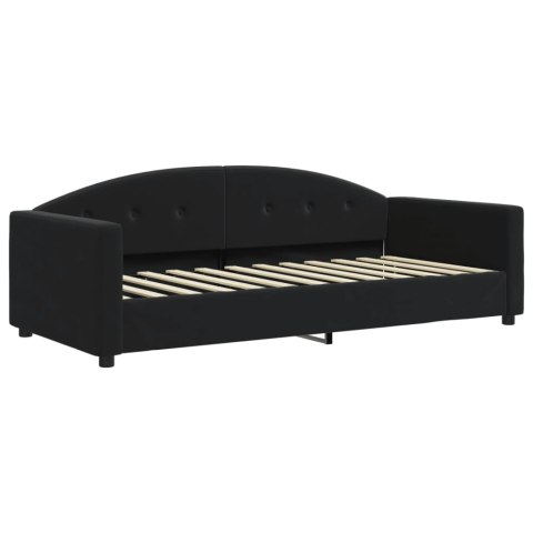 SOFA Z MATERACEM DO SPANIA CZARNA 90X200CM AKSAMIT
