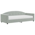 SOFA Z MATERACEM DO SPANIA JASNOSZARA 90X200CM AKSAMIT