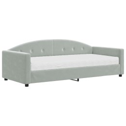 SOFA Z MATERACEM DO SPANIA JASNOSZARA 90X200CM AKSAMIT