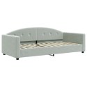 SOFA Z MATERACEM DO SPANIA JASNOSZARA 90X200CM AKSAMIT