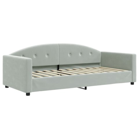 SOFA Z MATERACEM DO SPANIA JASNOSZARA 90X200CM AKSAMIT