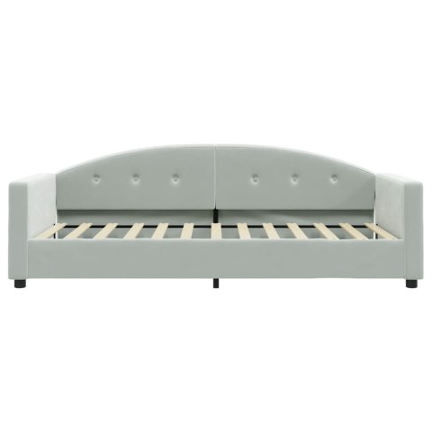 SOFA Z MATERACEM DO SPANIA JASNOSZARA 90X200CM AKSAMIT