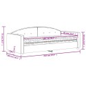 SOFA Z MATERACEM DO SPANIA JASNOSZARA 90X200CM AKSAMIT