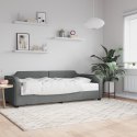 SOFA Z MATERACEM DO SPANIA CIEMNOSZARA 90X200CM TKANINA