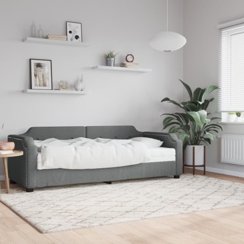 SOFA Z MATERACEM DO SPANIA CIEMNOSZARA 90X200CM TKANINA
