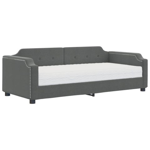 SOFA Z MATERACEM DO SPANIA CIEMNOSZARA 90X200CM TKANINA