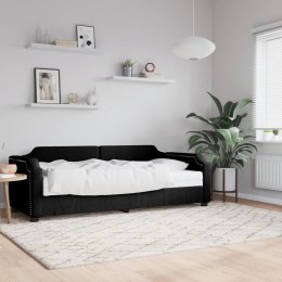 SOFA Z MATERACEM DO SPANIA, CZARNA, 90X200 CM, TKANINA