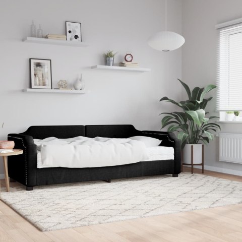 SOFA Z MATERACEM DO SPANIA, CZARNA, 90X200 CM, TKANINA