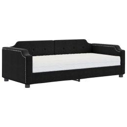 SOFA Z MATERACEM DO SPANIA, CZARNA, 90X200 CM, TKANINA