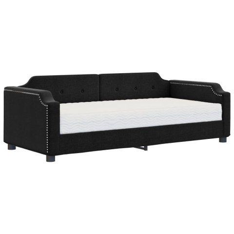 SOFA Z MATERACEM DO SPANIA, CZARNA, 90X200 CM, TKANINA