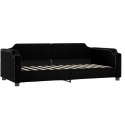 SOFA Z MATERACEM DO SPANIA, CZARNA, 90X200 CM, TKANINA