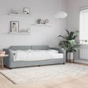 SOFA Z MATERACEM DO SPANIA JASNOSZARA 90X200CM TKANINA