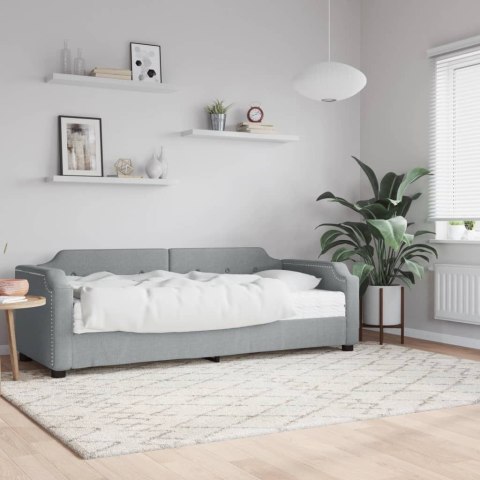 SOFA Z MATERACEM DO SPANIA JASNOSZARA 90X200CM TKANINA