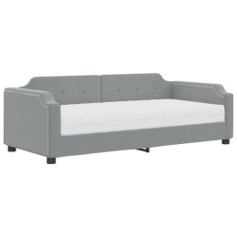 SOFA Z MATERACEM DO SPANIA JASNOSZARA 90X200CM TKANINA