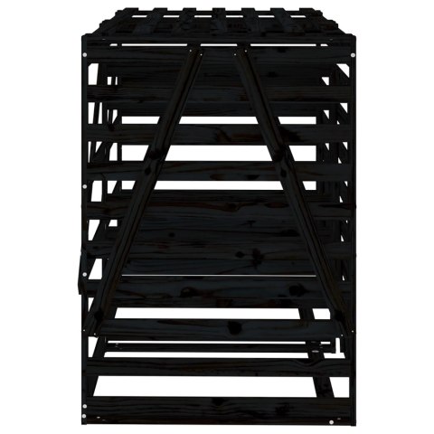 OBUDOWA NA 2 KOSZE NA ŚMIECI CZARNA DREWNO SOSNOWE