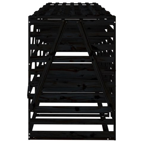 OBUDOWA NA 4 KOSZE NA ŚMIECI CZARNA DREWNO SOSNOWE