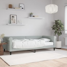 SOFA Z MATERACEM DO SPANIA JASNOSZARA 90X200CM AKSAMIT