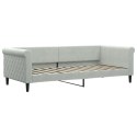 SOFA Z MATERACEM DO SPANIA JASNOSZARA 90X200CM AKSAMIT