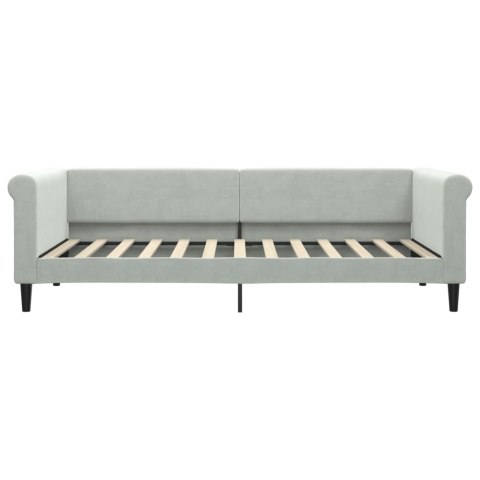 SOFA Z MATERACEM DO SPANIA JASNOSZARA 90X200CM AKSAMIT