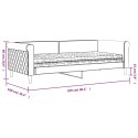 SOFA Z MATERACEM DO SPANIA JASNOSZARA 90X200CM AKSAMIT