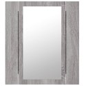 SZAFKA ŁAZIENKOWA Z LUSTREM I LED SZARY DĄB SONOMA 40X12X45CM